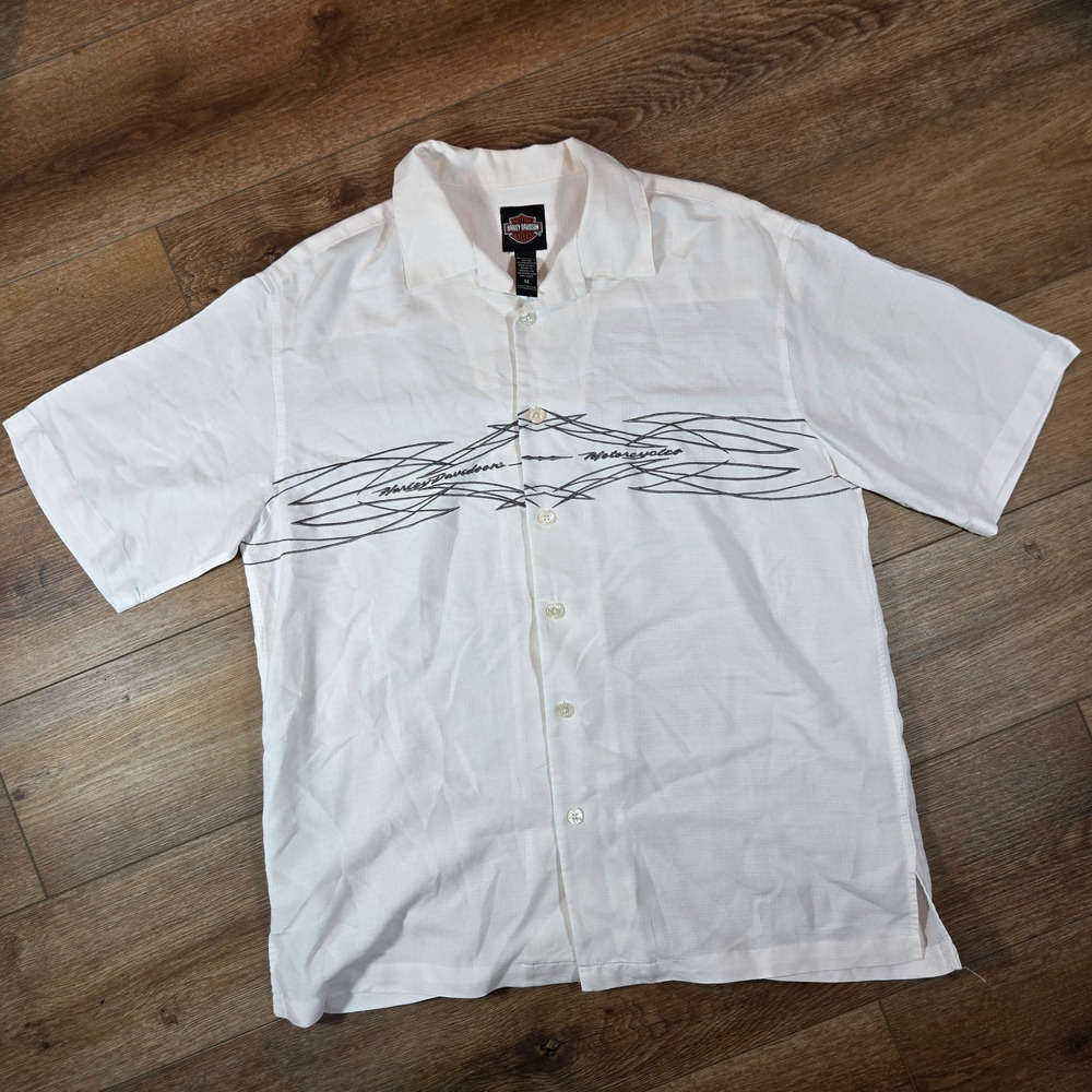 Harley Davidson Tribal Mechanic Shirt Men M Bowling Style Rayon Blend Biker Art